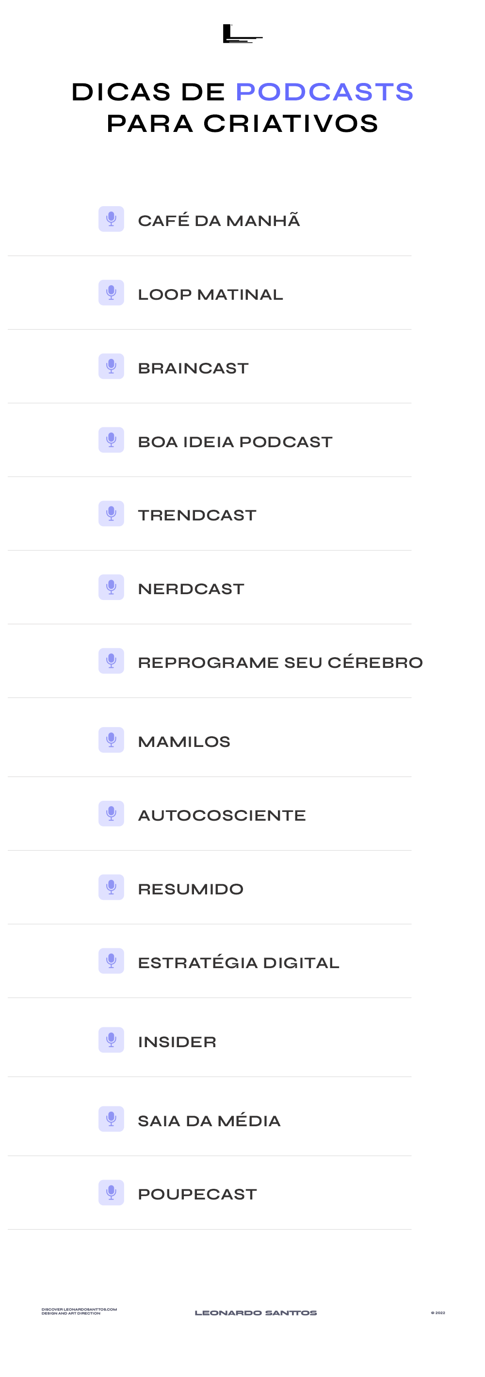 Lista de podcasts para designers